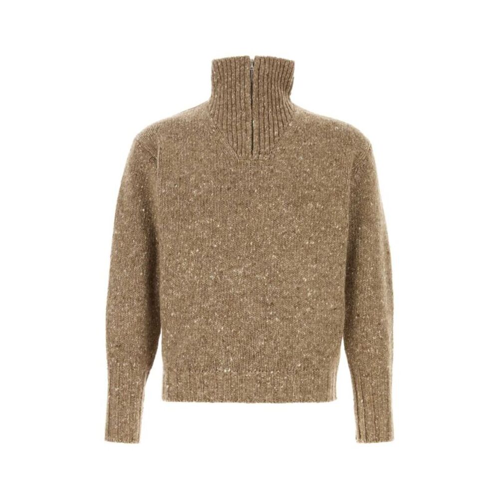 Auralee Men Melange Biscuit Wool Sweater
